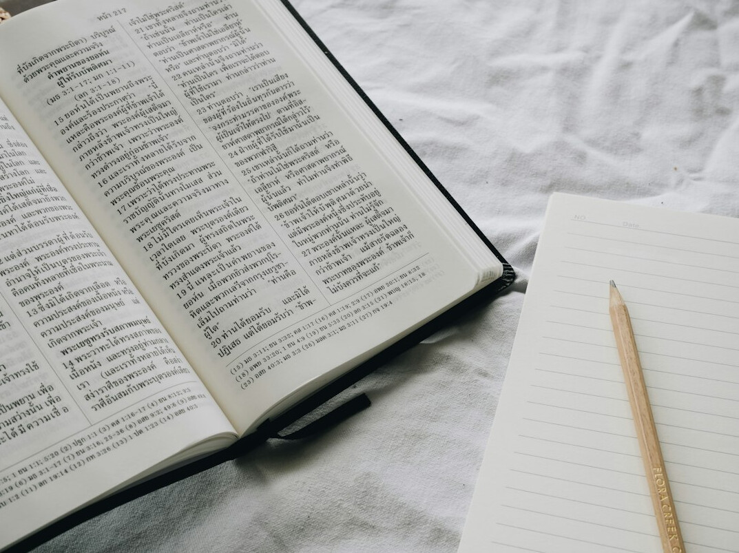 Notebook and pen on a desk